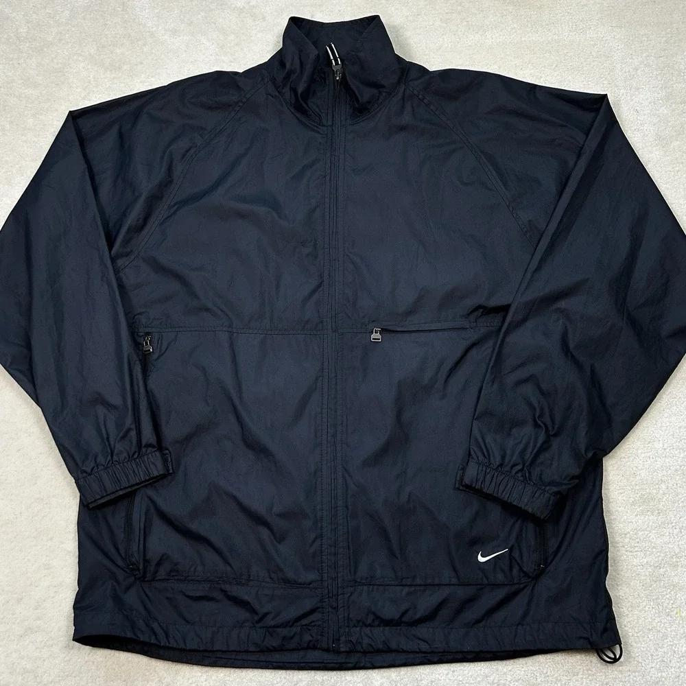 Vintage Y2K Nike Windbreaker Jacket Men's Large Full Zip Pockets Vented